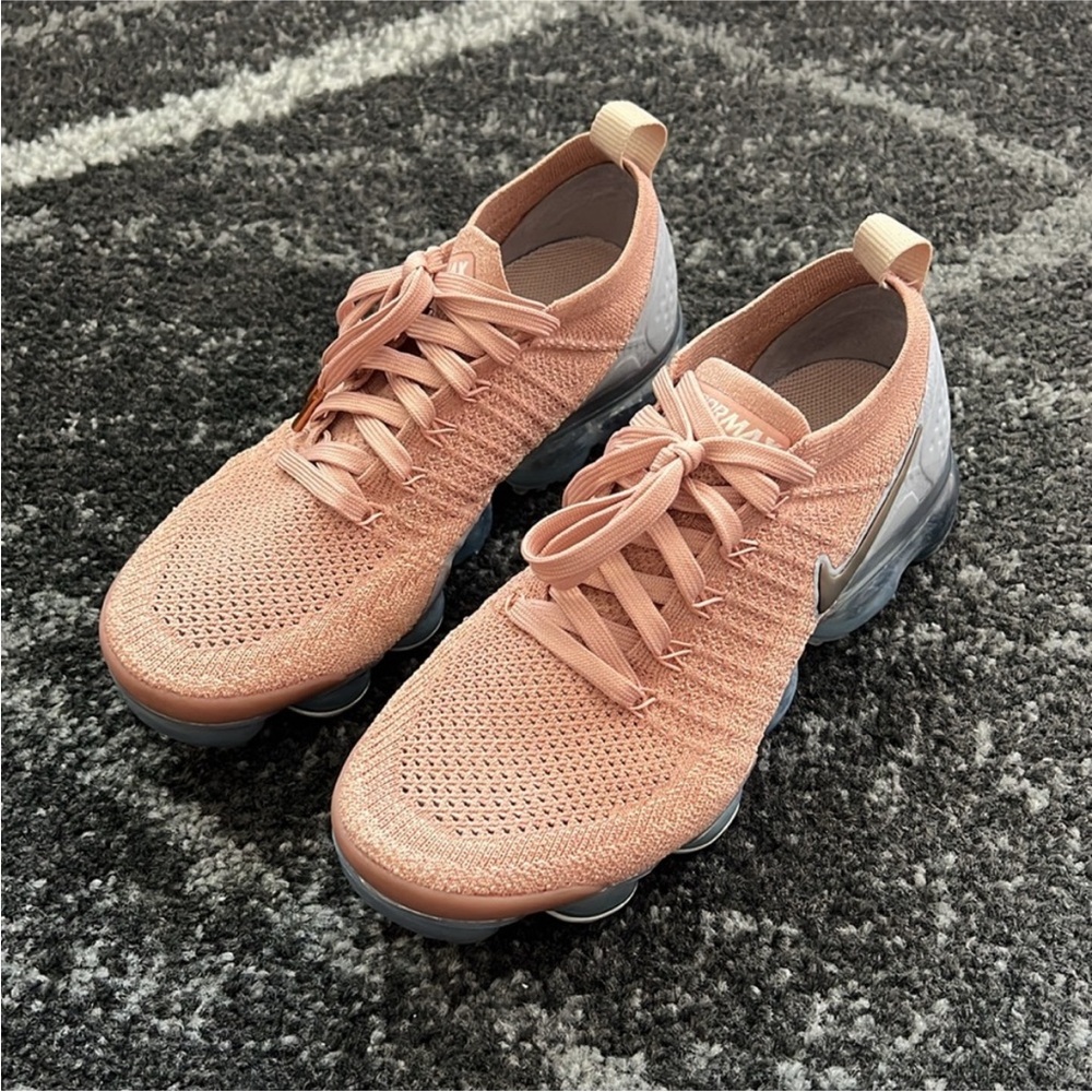 Nike Air VaporMax Flyknit 2 Rose Gold Women's -942843-602 - SZ 7 Comfort Fit - Picture 7 of 12